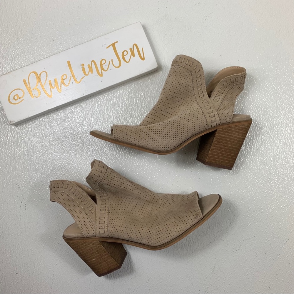 Steve Madden Macro Perforated Peep Toe Booties - image 1